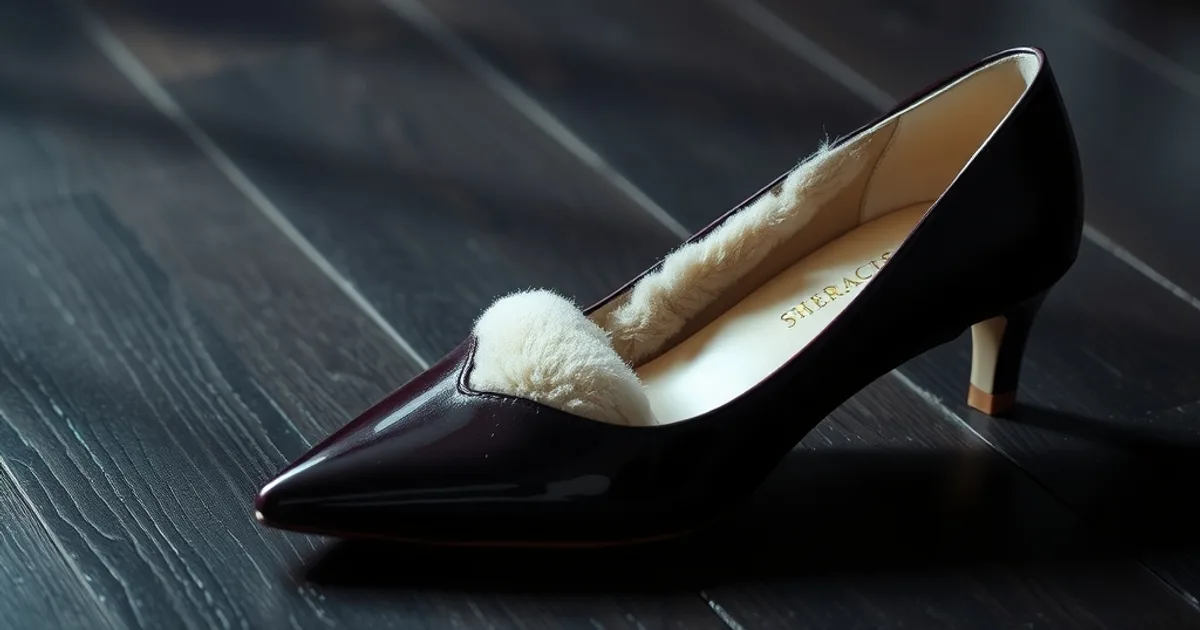Un escarpin kitten heel élégant posé à côté d'une chaussure de récupération post-opératoire, symbolisant la transition entre soin du pied et retour à l'élégance