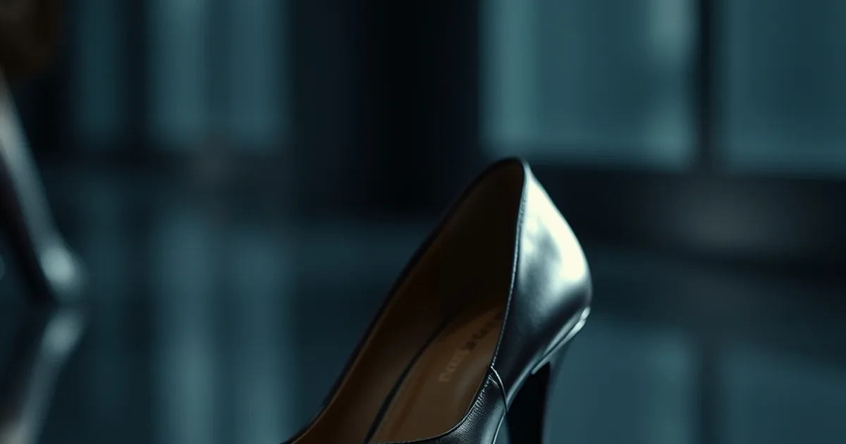 Escarpin élégant à kitten heel avec doublure intérieure sans couture, mis en valeur dans une lumière sombre et raffinée